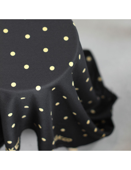 Viskose-Crêpe-Stoff Jolly Dots - Schwarz
