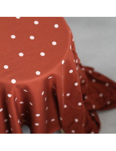 Viskose-Crêpe-Stoff Jolly Dots - Terrakotta