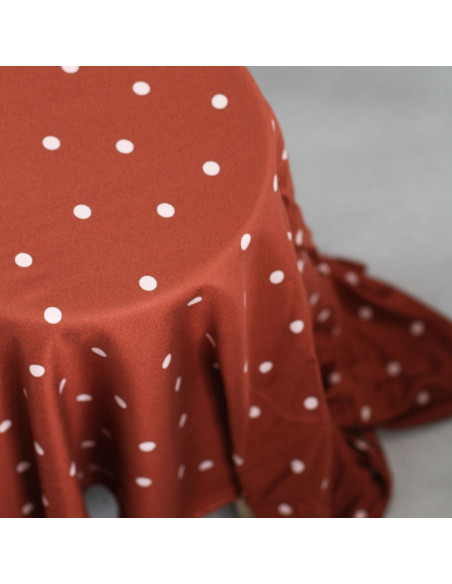 Viskose-Crêpe-Stoff Jolly Dots - Terrakotta