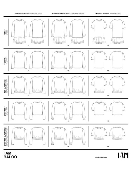 Oberteil-Schnittmuster, Kleid Baloo - I am patterns