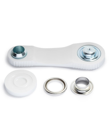 Box 10 Ösen 14 mm mit Befestigungswerkzeug - Silber
