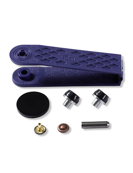 Schachtel mit 24 Nieten 9 mm mit Werkzeug - Bronze und Kupfer