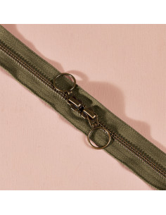 Doppelreißverschluss Messing Ivy Green 60 cm - Atelier Brunette