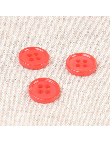 Vierloch-Muschelknopf 11 mm - Rot