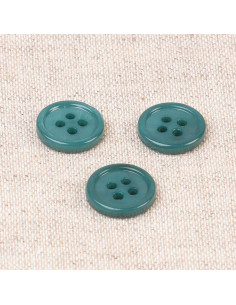 Muschelknopf 4 Löcher 11 mm - Weidenbaumgrün