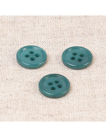 Muschelknopf 4 Löcher 11 mm - Weidenbaumgrün