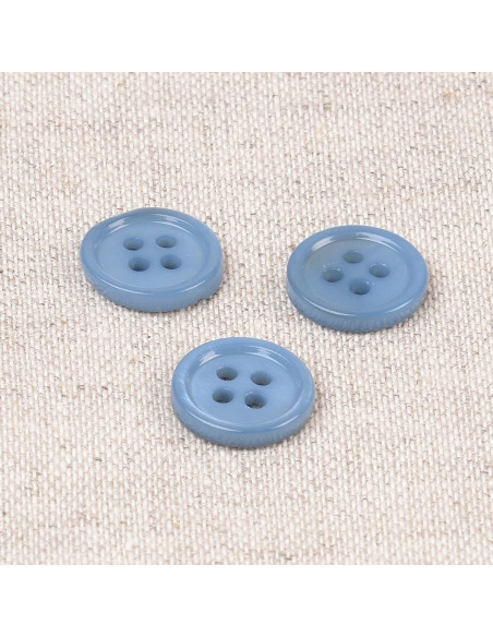 Vierloch-Muschelknopf 11 mm - Blau