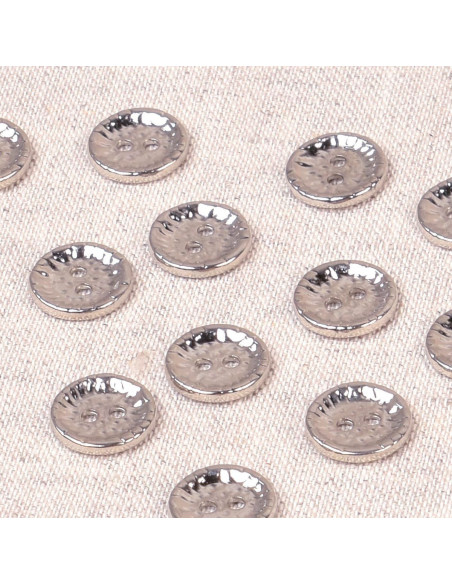 Fantasie-Metallknopf 11 mm - Silber
