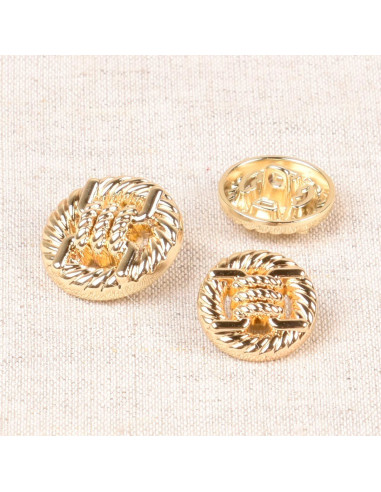 Metallknopf mit Schleife - Gold