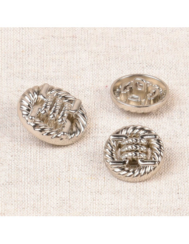 Metallknopf mit Knoten - Silber