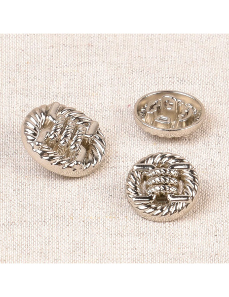 Metallknopf mit Knoten - Silber