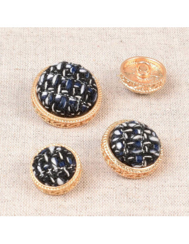 Metallknopf mit Schwanz - Blau
