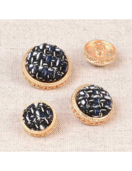 Metallknopf mit Schwanz - Blau