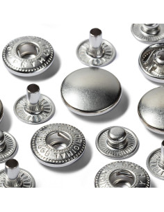 Nachfüllpackung mit 10 Anorak-Druckknöpfen 15 mm Silber 2