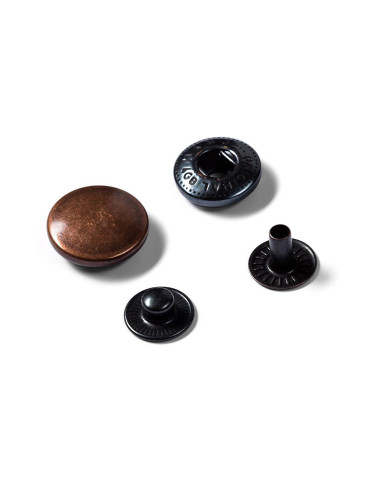 Nachfüllpackung mit 10 Anorak-Druckknöpfen 15 mm Kupfer