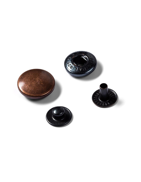Nachfüllpackung mit 10 Anorak-Druckknöpfen 15 mm Kupfer