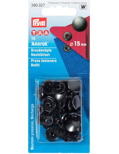 Nachfüllpackung mit 10 Anorak-Druckknöpfen 15 mm Bruni