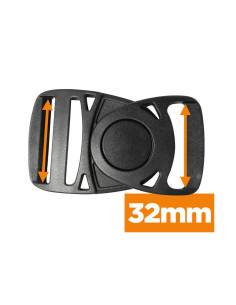 Schwenkbare Bananenschnalle 32 mm - Schwarz