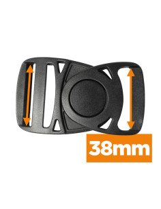Schwenkbare Bananenschnalle 38 mm - Schwarz