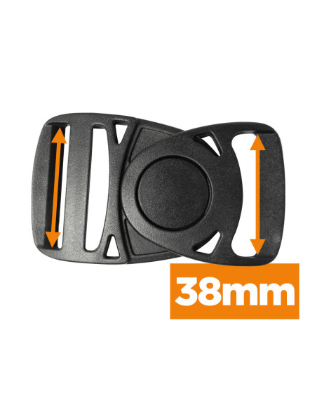 Schwenkbare Bananenschnalle 38 mm - Schwarz