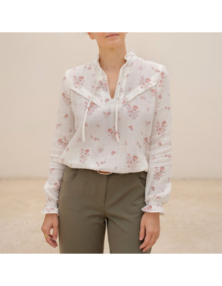 Glam Blusenmuster mit Schlitz-Ausschnitt - Anna Rose Muster