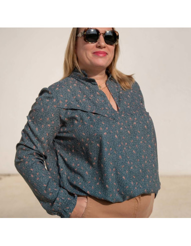 Glam Blusenmuster mit Schlitz-Ausschnitt - Anna Rose Muster