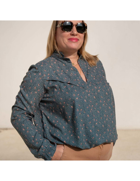 Glam Blusenmuster mit Schlitz-Ausschnitt - Anna Rose Muster