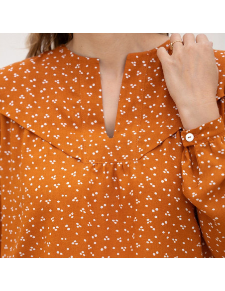 Glam Blusenmuster mit Schlitz-Ausschnitt - Anna Rose Muster