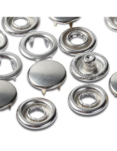 Nachfüllpackung mit 20 Jersey-Druckknöpfen 10 mm Nickel