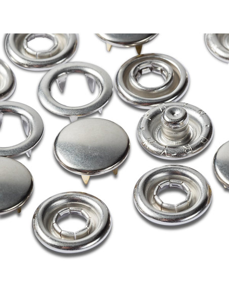 Nachfüllpackung mit 20 Jersey-Druckknöpfen 10 mm Nickel