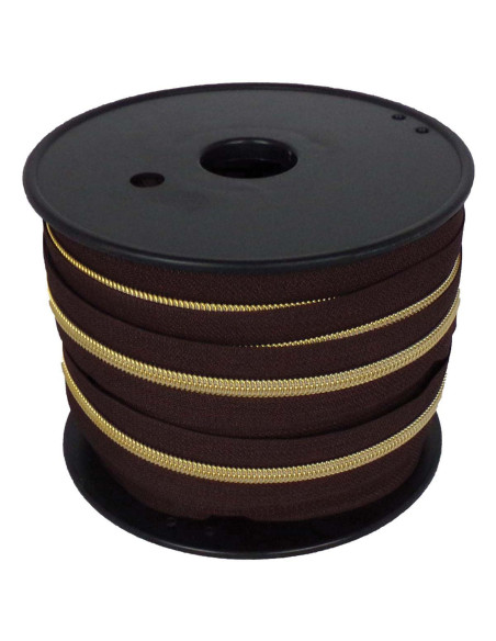 Nylon-Reißverschluss 5 mm Lurex - Braun und Gold