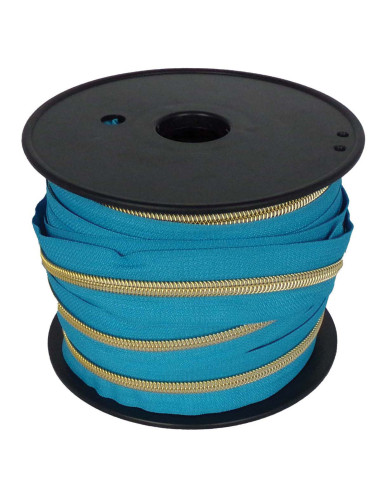 Nylon-Reißverschluss 5 mm Lurex - Entenblau