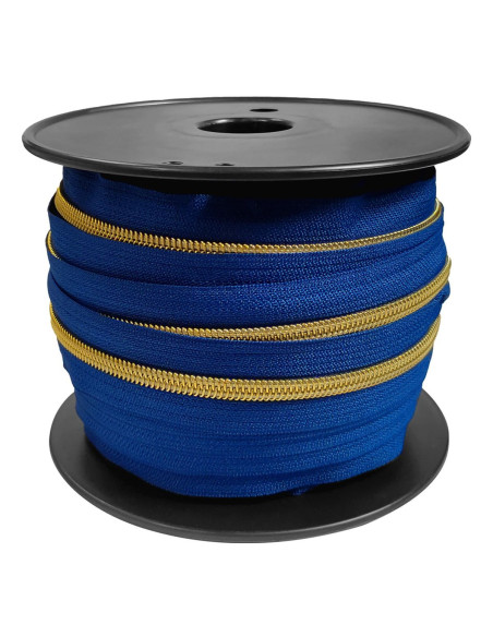 Nylonverschluss 5 mm Lurex - Bugatti Blau und Gold