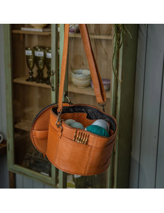 Ledertasche für Stickerei und Stricken Muud Enturn - Whisky