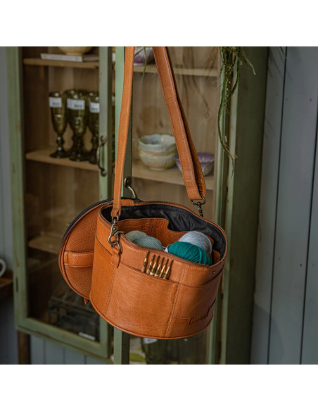 Ledertasche für Stickerei und Stricken Muud Enturn - Whisky