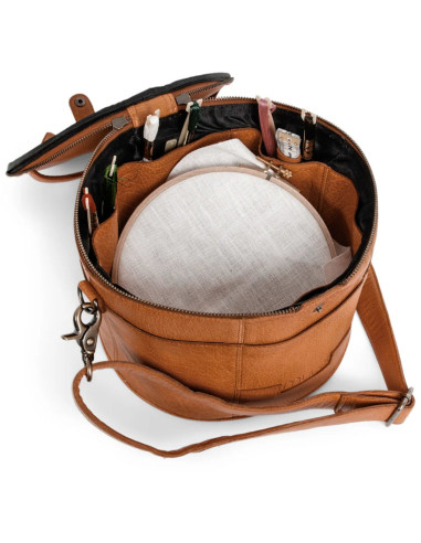 Ledertasche für Stickerei und Stricken Muud Enturn - Whisky