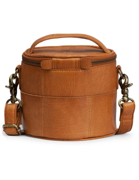 Kleine Stricktasche aus Leder Muud Saturn Mini - Whisky