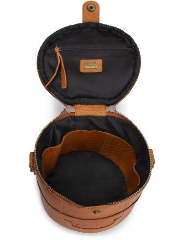 Kleine Stricktasche aus Leder Muud Saturn Mini - Whisky