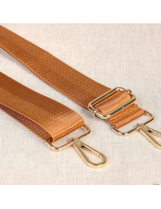 Taschenriemen mit Karabinerhaken - Karamell