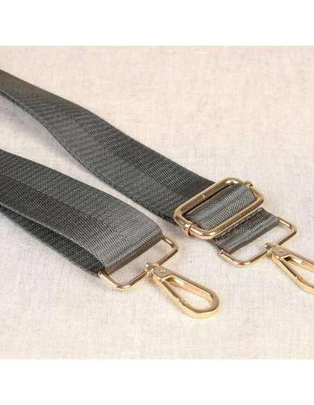 Taschenriemen mit Karabinern - Grau