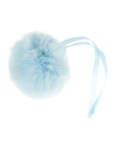 Kunstfellbommel 11 cm - Babyblau
