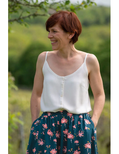 Perlmutt-Twill-Gewebe aus Viskose - Églantine & Zoé