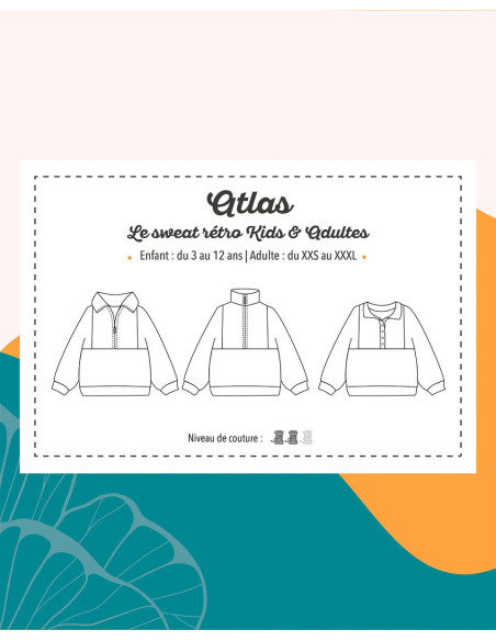 Retro-Sweatshirt-Schnittmuster Atlas für Kinder & Erwachsene - Marmaï Patterns