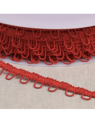 Elastische Knopflochborte - Rot
