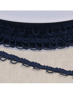 Elastische Knopflochborte - Marineblau