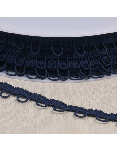 Elastische Knopflochborte - Marineblau