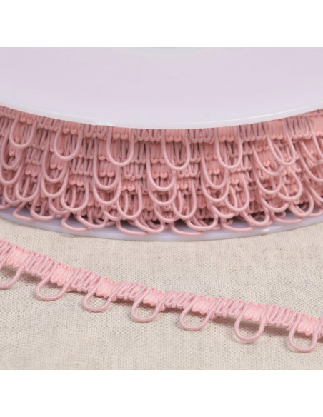 Elastische Knopflochborte - Rosa