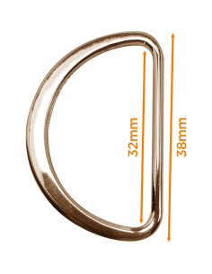 Halbrunder flacher geschweißter Ring 32 mm - Hellgold 2