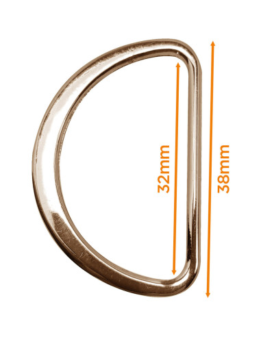Halbrunder flacher geschweißter Ring 32 mm - Hellgold