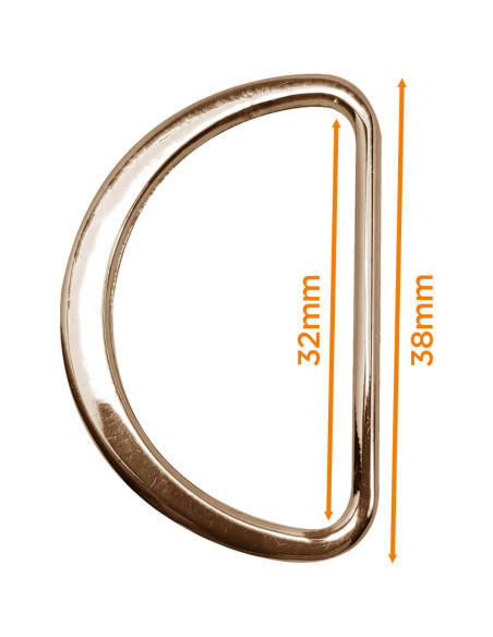 Halbrunder flacher geschweißter Ring 32 mm - Hellgold